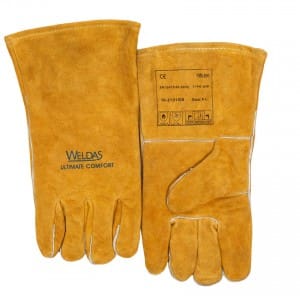 MIG welding glove with winged thumb